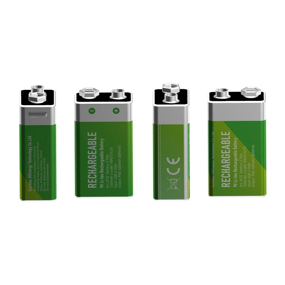 9V Lithium Polymer oppladbart batteri