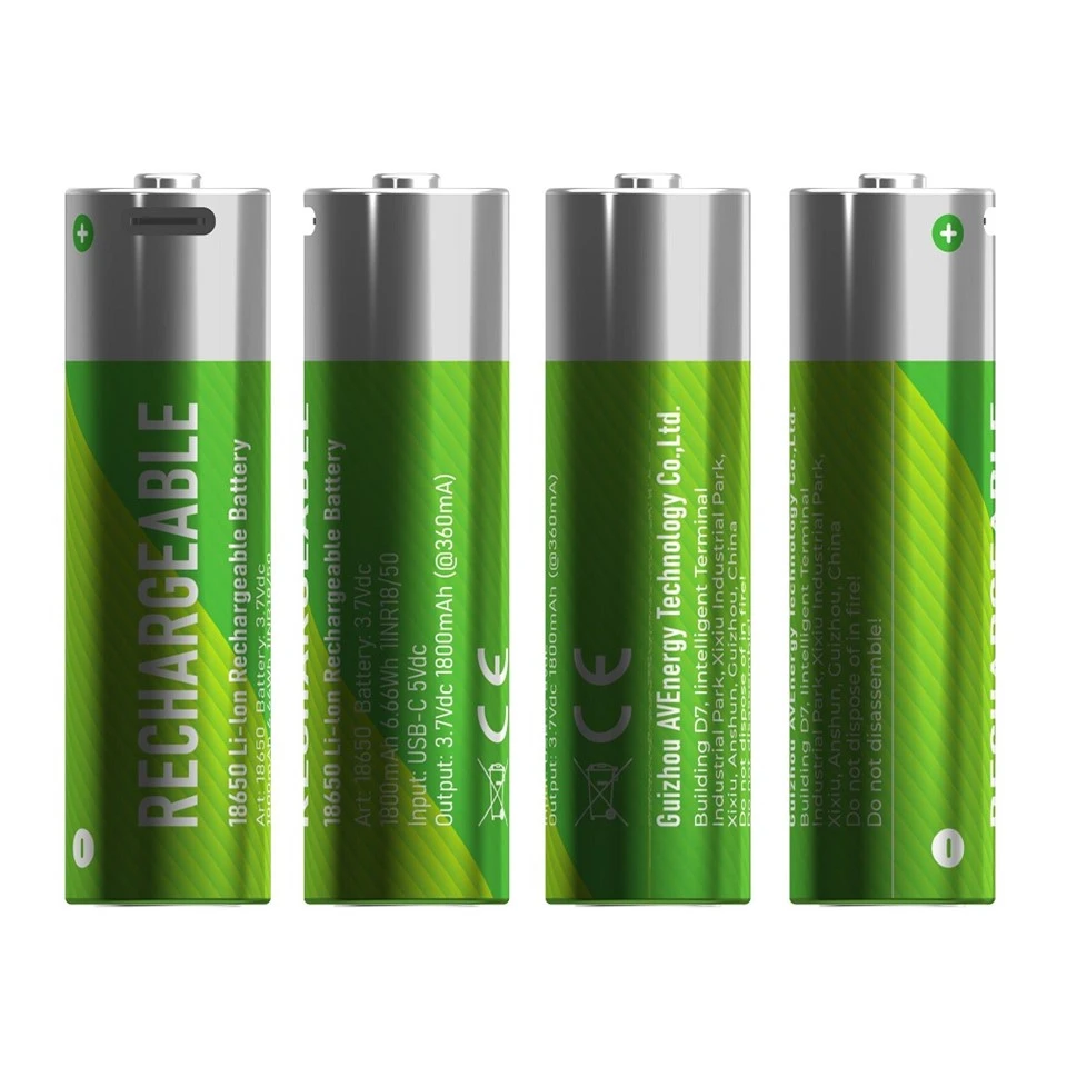 Lithium Ion Type 18650 oppladbart batteri