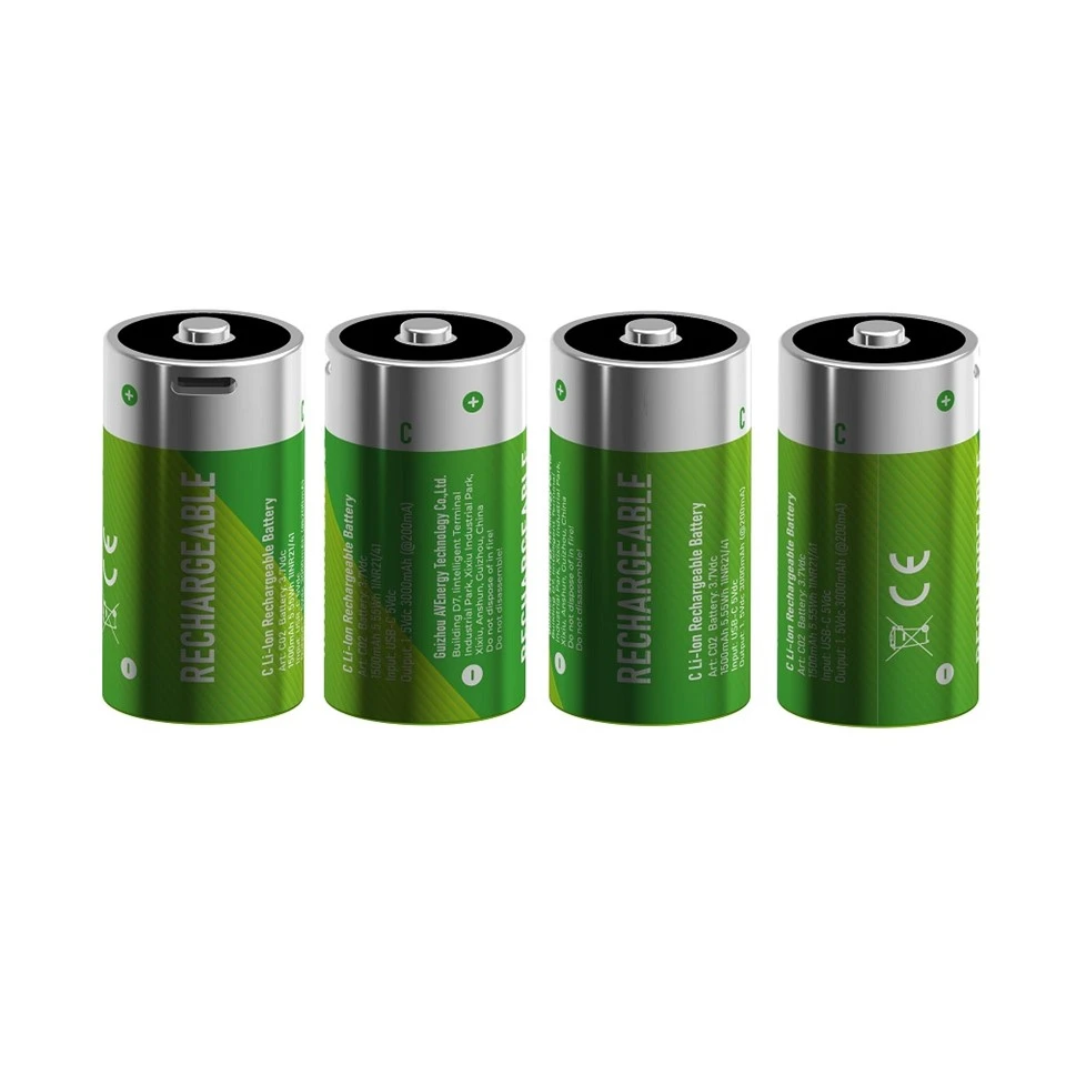 Oppladbart litium C-cellebatteri